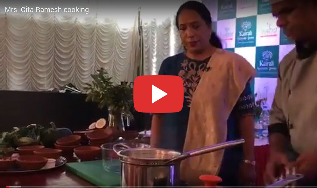 Mrs. Gita Ramesh cooking 
